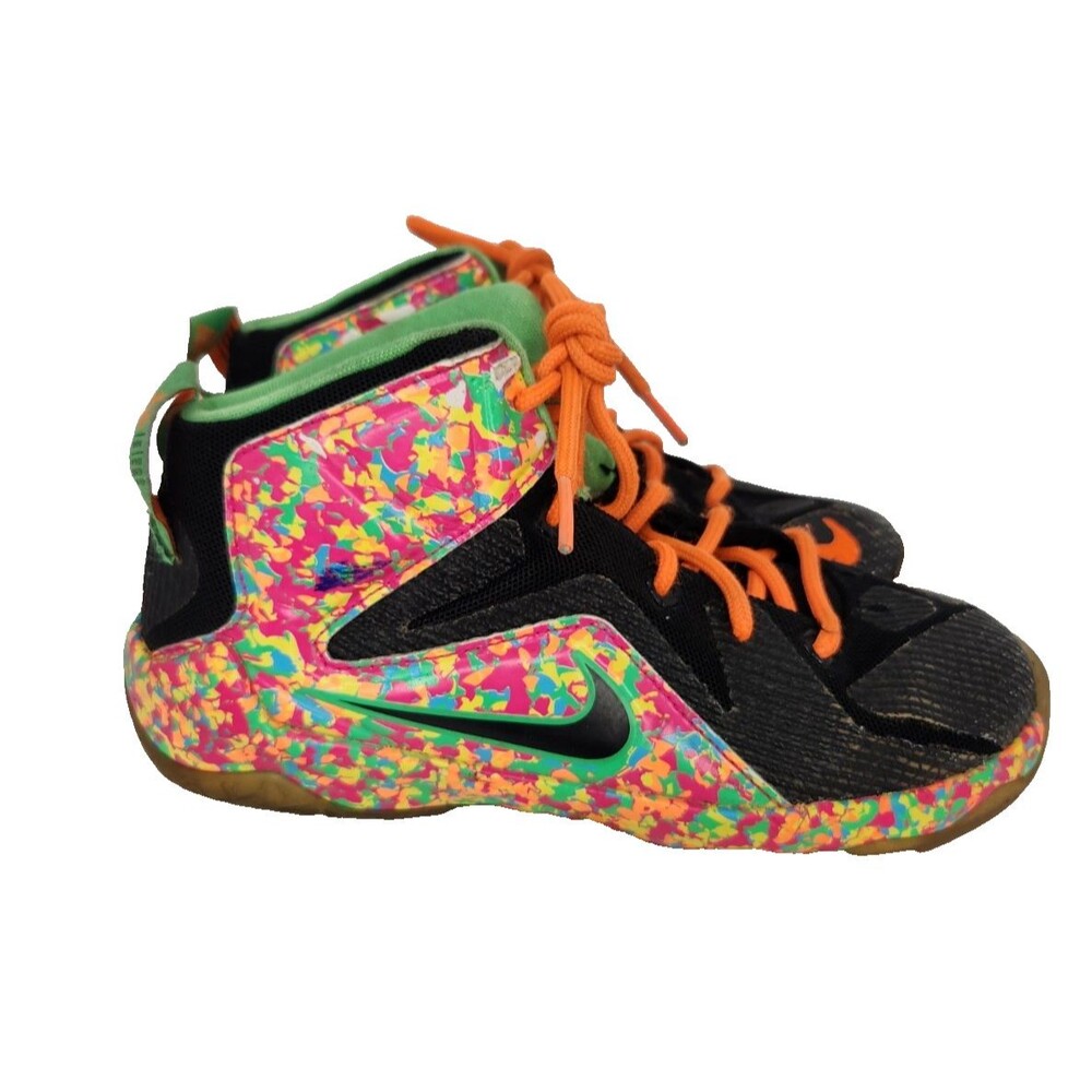 Nike LeBron 12 GS Fruity Pebbles Basketball Shoe Size 1Y 658181-008